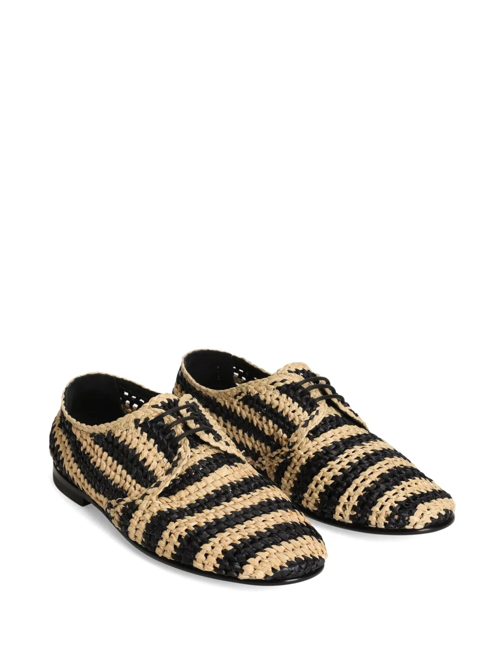 Dolce & Gabbana striped raffia Derby shoes Black