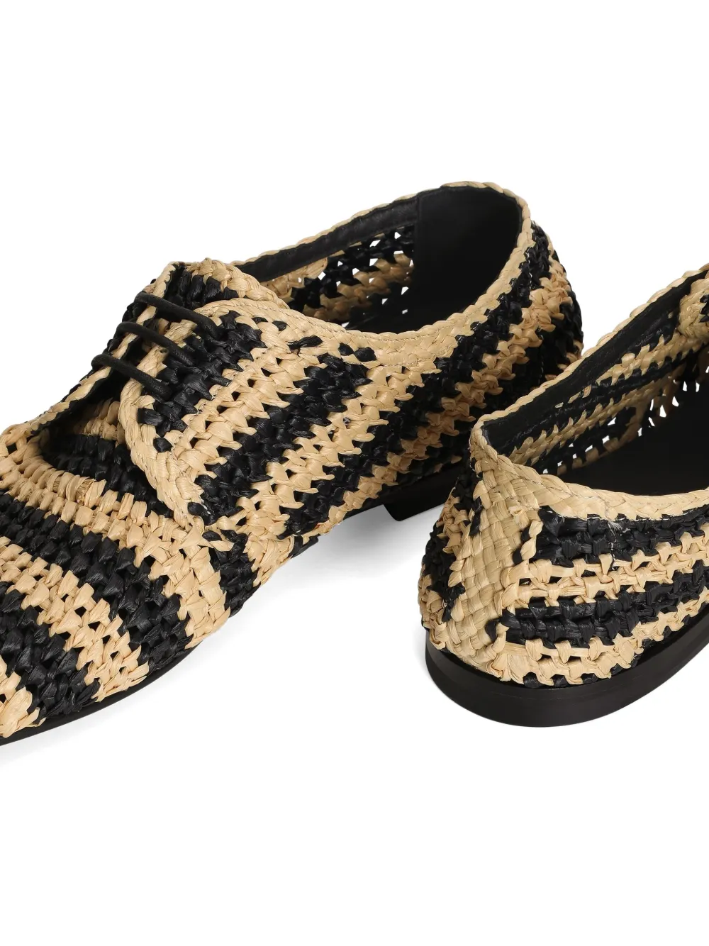 Dolce & Gabbana striped raffia Derby shoes Black