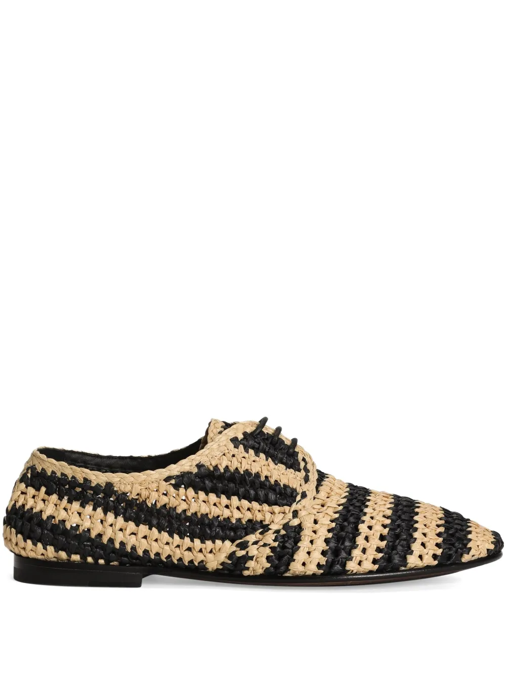 Dolce & Gabbana striped raffia Derby shoes Black