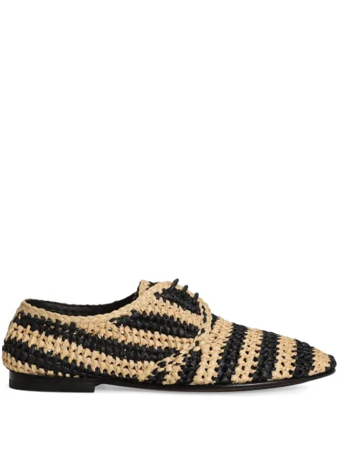 Dolce & Gabbana zapatos derby de rafia con motivo de rayas