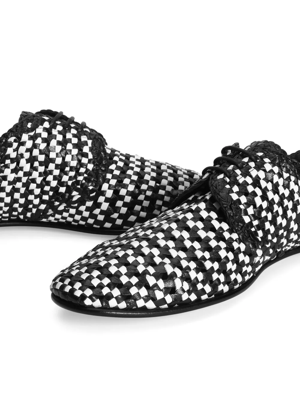 Dolce & Gabbana woven raffia Derby shoes Black