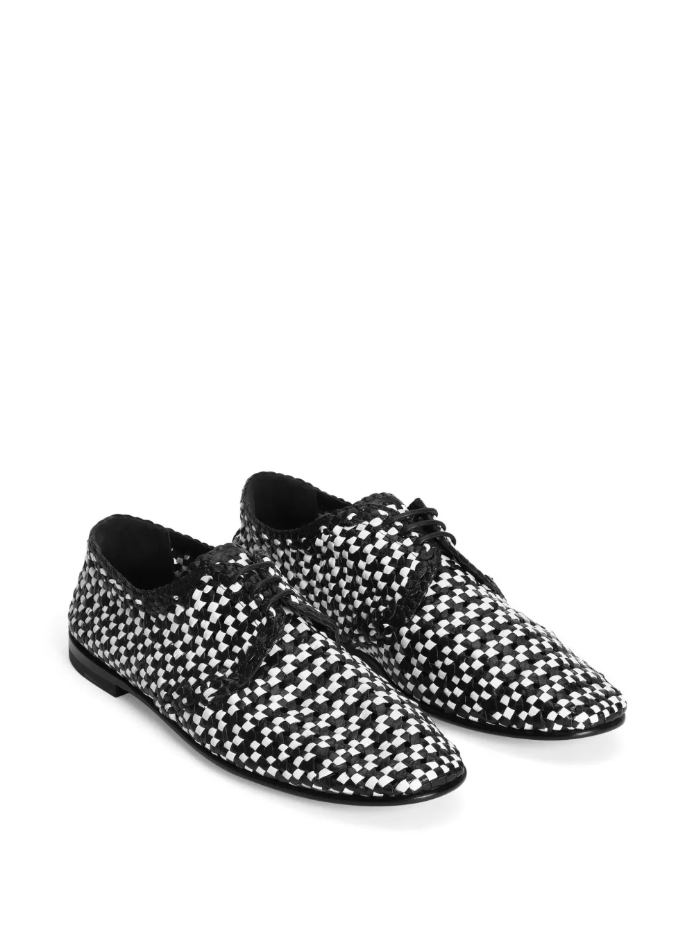 Dolce & Gabbana woven raffia Derby shoes Black