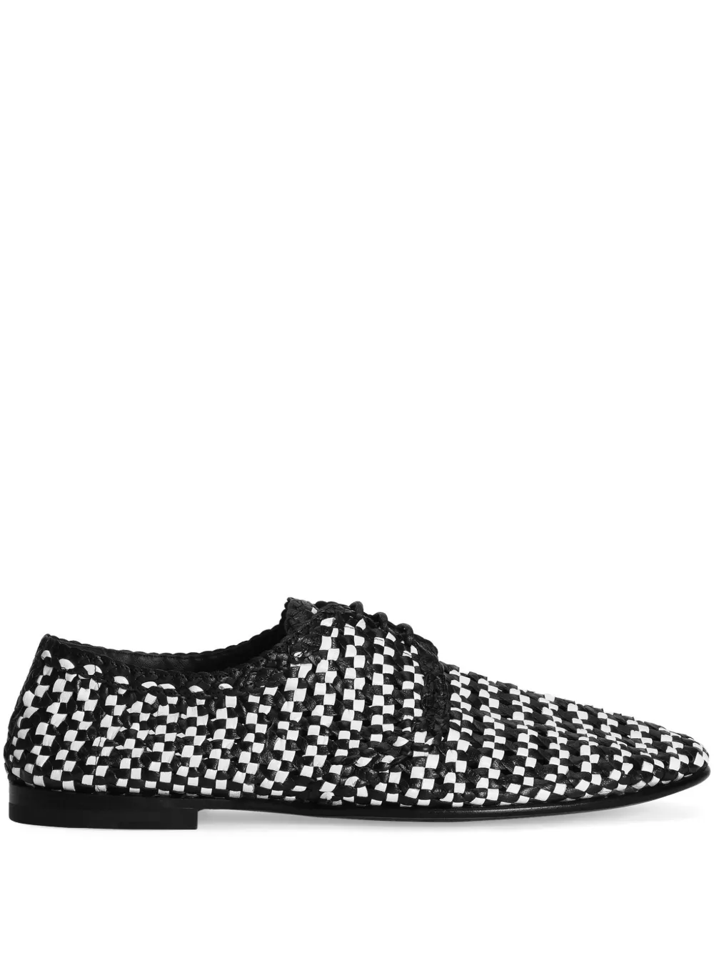 Dolce & Gabbana woven raffia Derby shoes Black