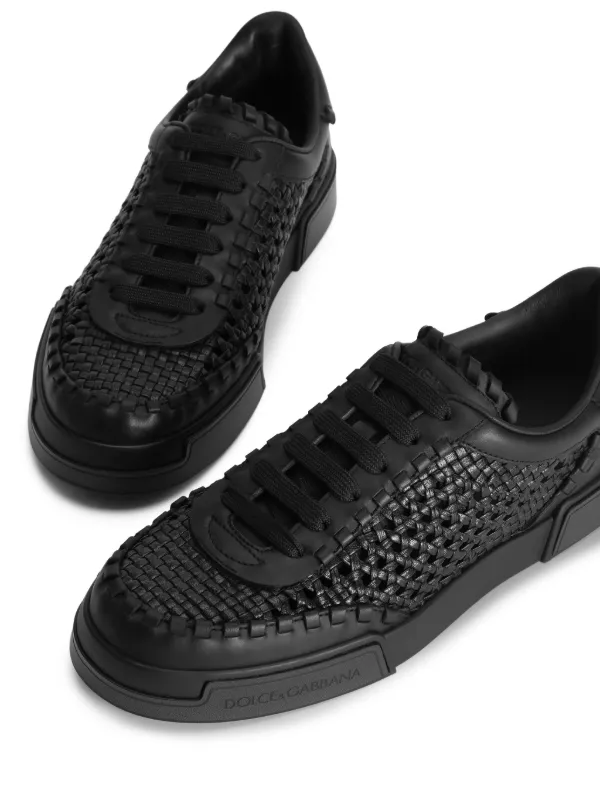 【送料&関税込】Dolce & Gabbana Mesh Panel Sneakers Dolce & Gabbana mesh-panelling Leather Sneakers | Black