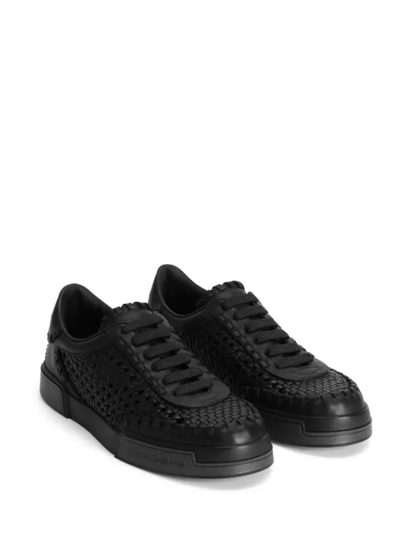 【送料&関税込】Dolce & Gabbana Mesh Panel Sneakers Dolce & Gabbana mesh-panelling Leather Sneakers | Black