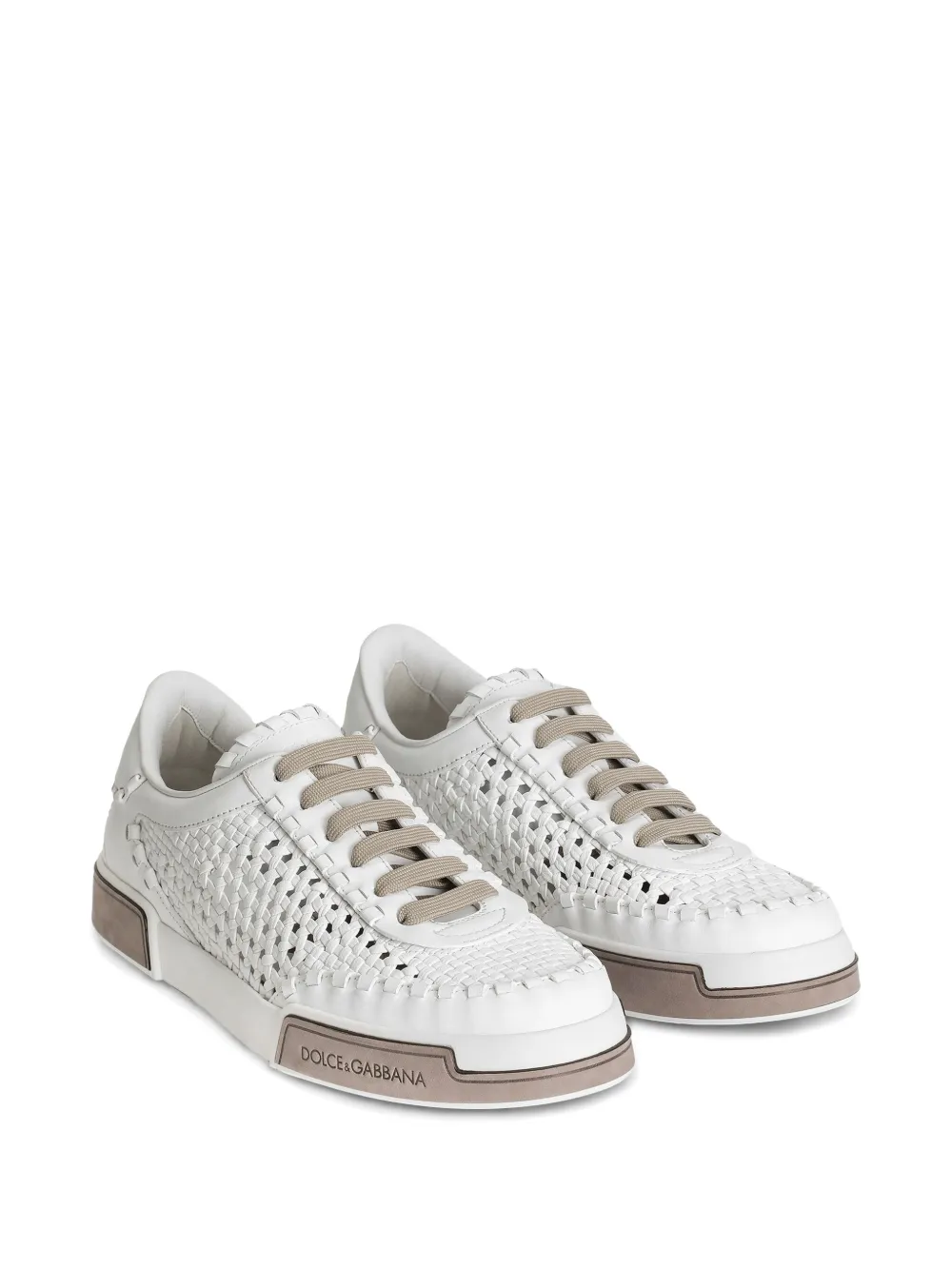 Dolce & Gabbana woven leather sneakers White