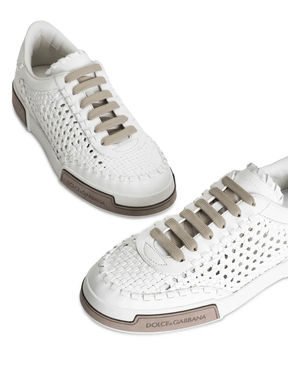 Dolce & Gabbana woven leather sneakers White