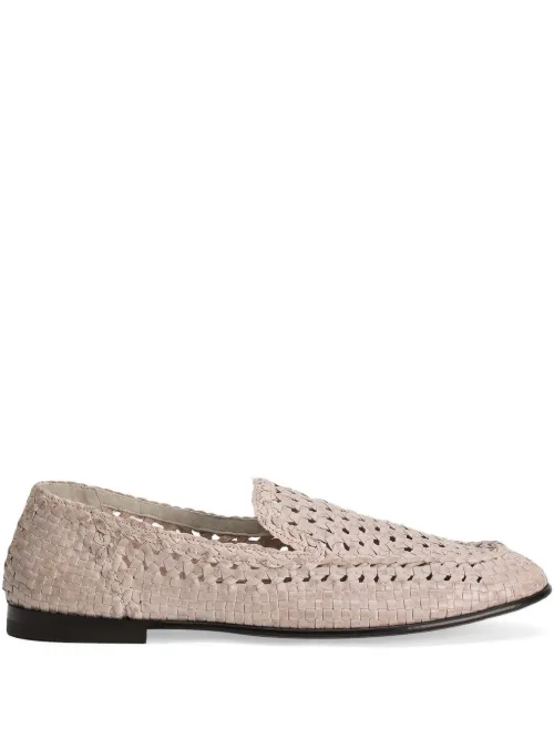 Mocassins en cuir tressé à boucles - Dolce & Gabbana - Modalova