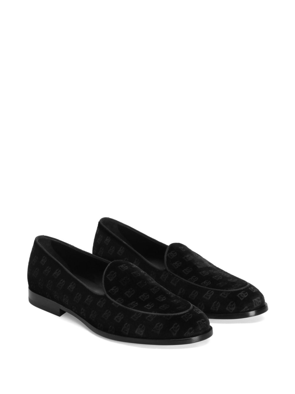 Dolce & Gabbana Fluwelen slippers - Zwart