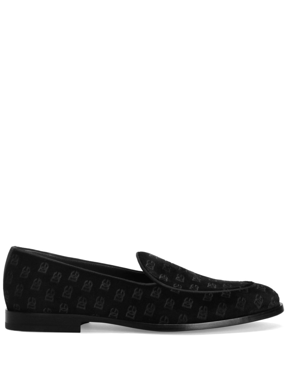 Dolce & Gabbana Fluwelen slippers Zwart