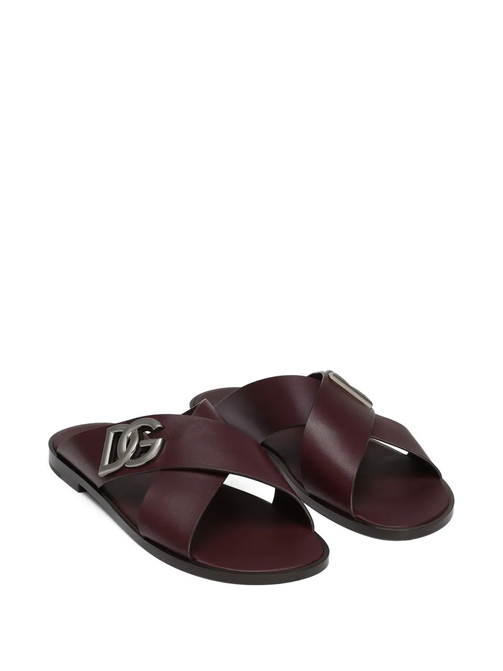 Dolce & Gabbana logo-plaque cross-strap slides | Image 2
