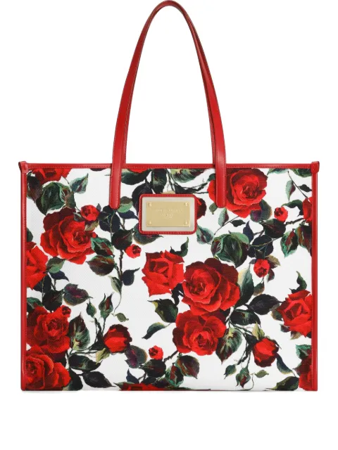 Dolce & Gabbana large rose-print shoulder bag
