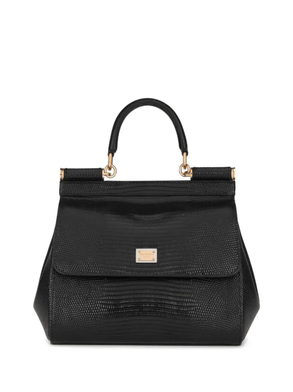 Dolce & Gabbana medium Sicily embossed-leather top-handle tote bag - Schwarz