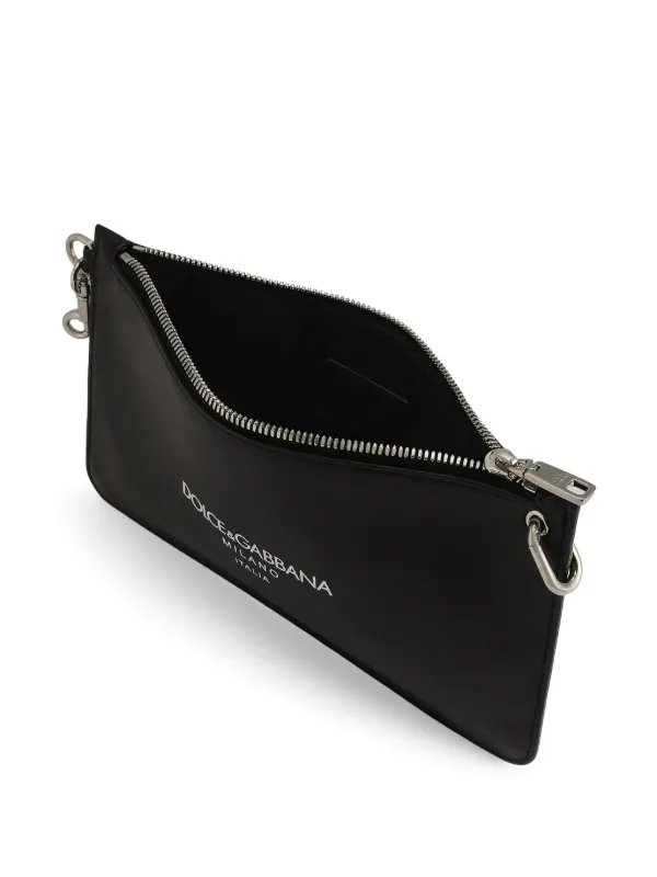 Dolce & Gabbana logo-lettering Clutch Bag | Black | FARFETCH JO