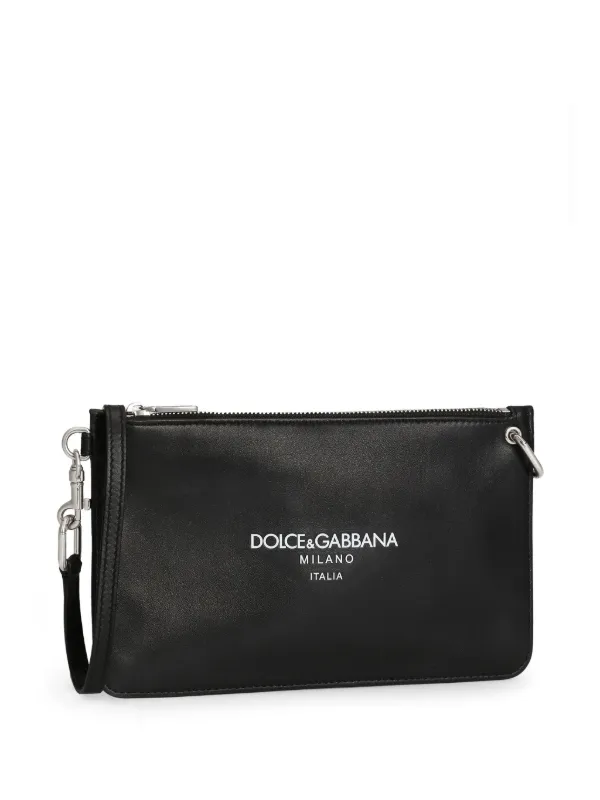 Dolce & Gabbana logo-lettering Clutch Bag | Black | FARFETCH JO