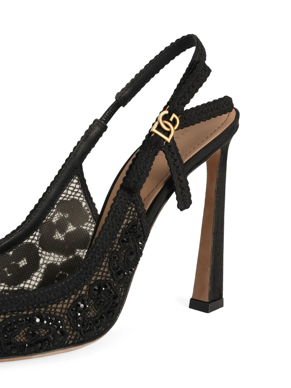 Dolce & Gabbana Slingback pumps van kant Zwart