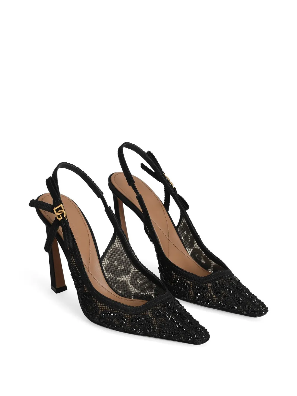 Dolce & Gabbana Slingback pumps van kant Zwart