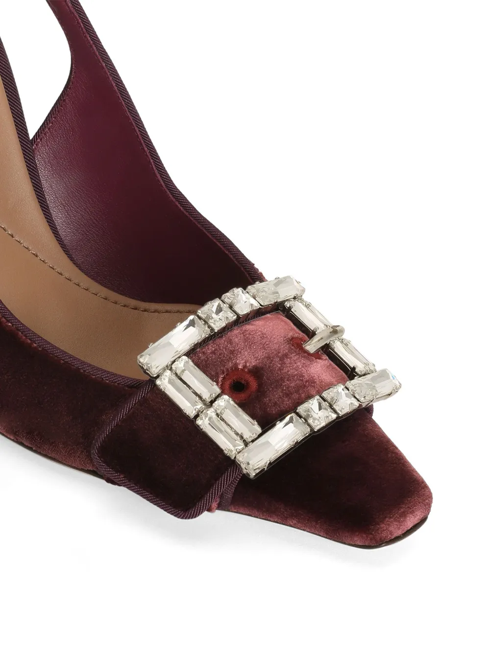 Dolce & Gabbana Slingback pumps met kristallen gesp Rood