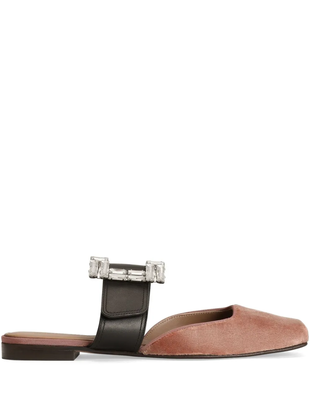 Dolce & Gabbana crystal-buckle slippers Neutrals