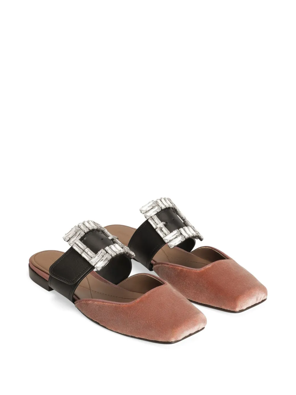 Dolce & Gabbana Slippers met kristallen gesp - Beige