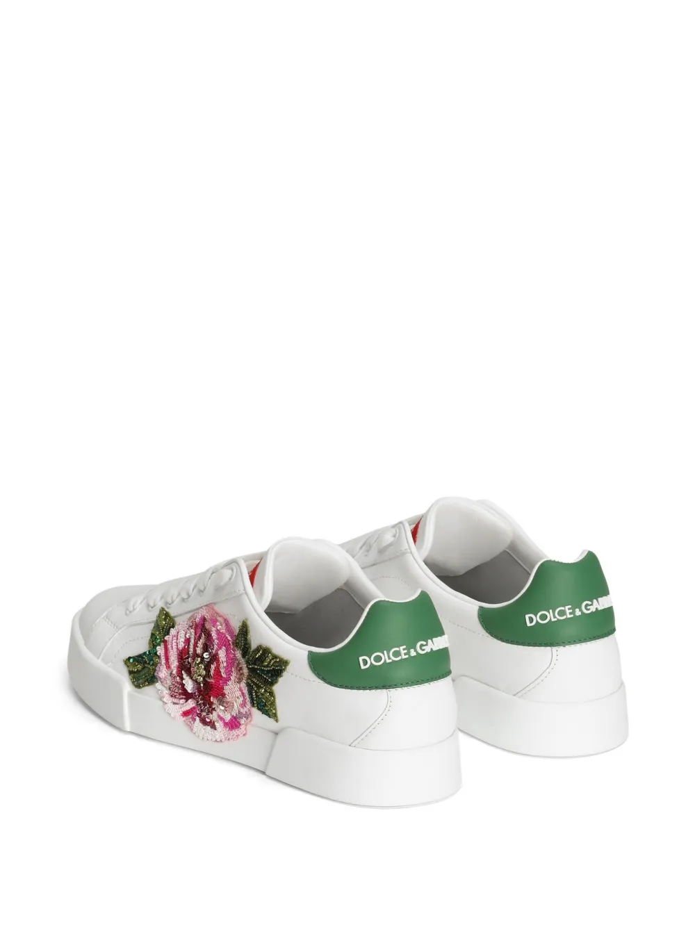 Dolce & Gabbana floral-appliqué sneakers White