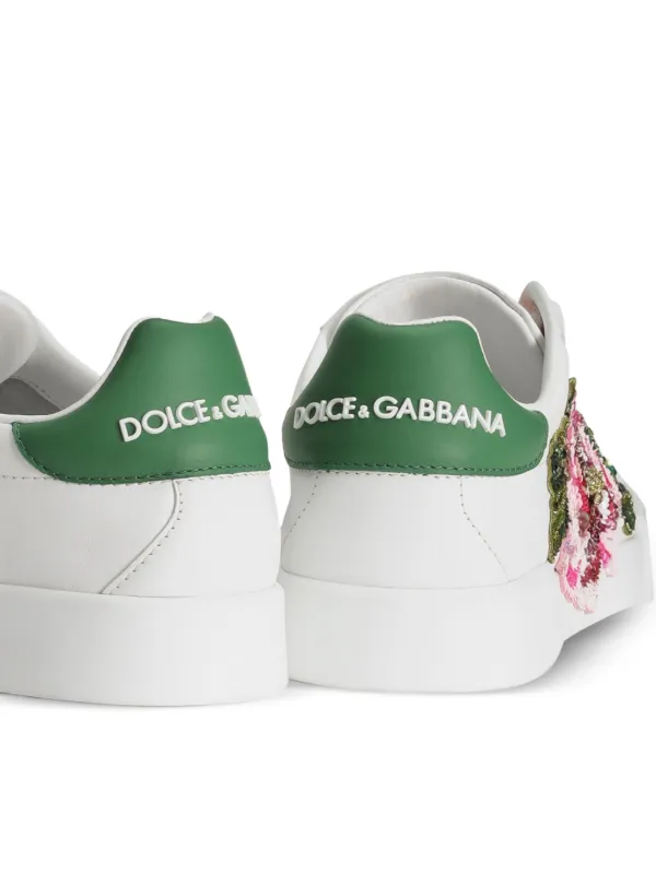 【VIP価格】DOLCE & GABBANA Floral Applique Top Dolce & Gabbana floral-appliqué Sneakers | White | FARFETCH