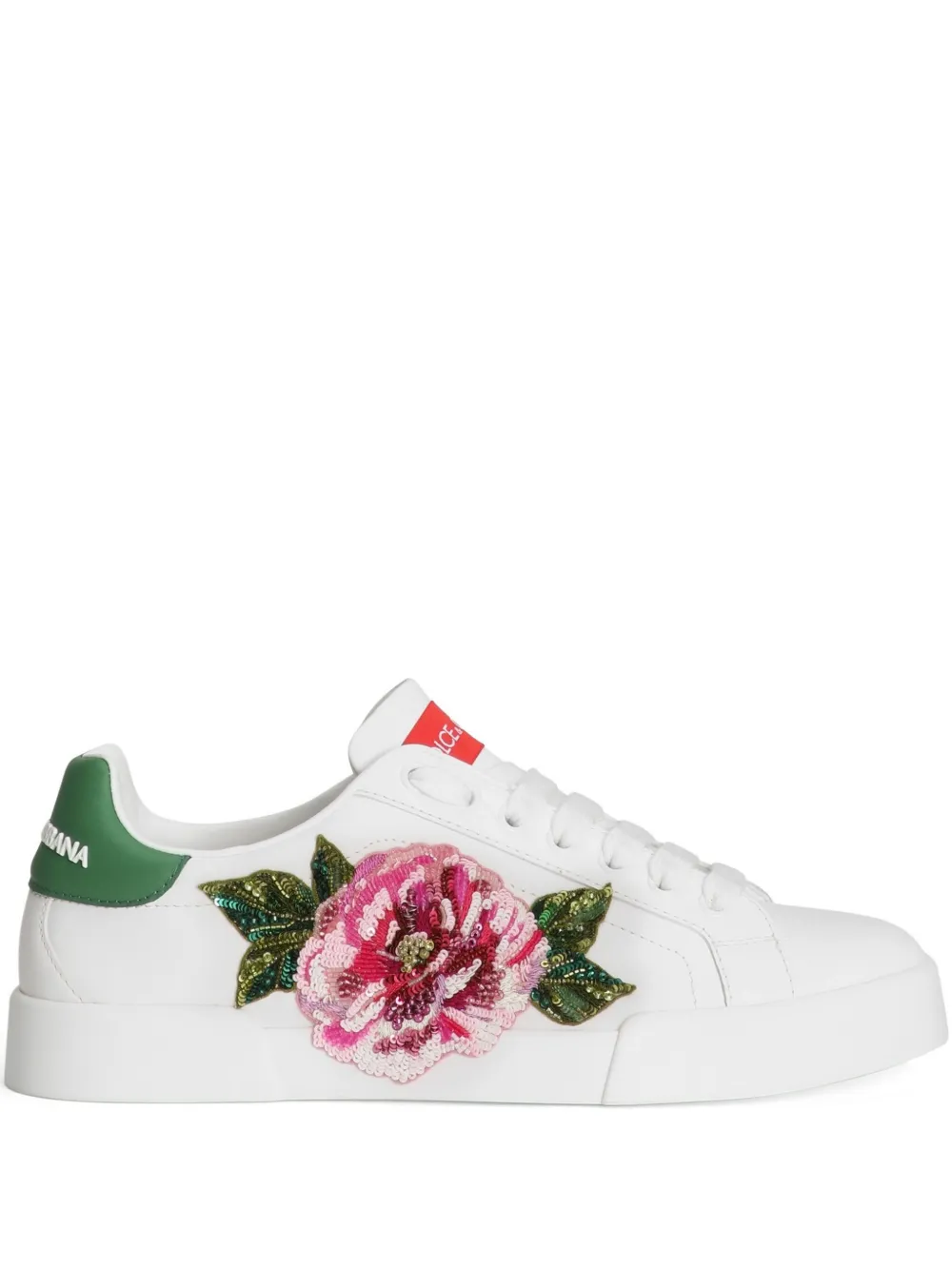 Dolce & Gabbana floral-appliqué sneakers White