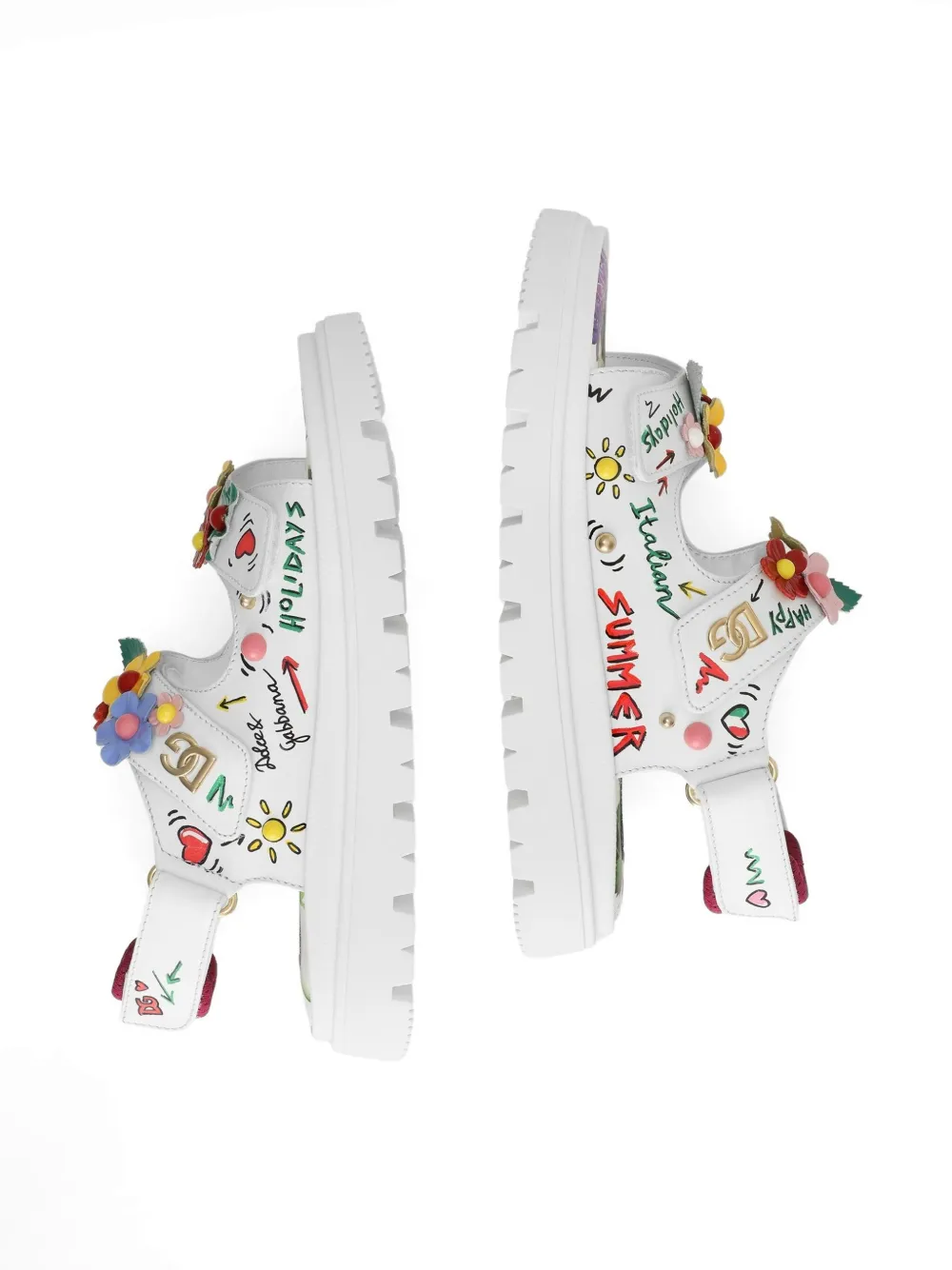 Dolce & Gabbana Kids Sandalen met logo Wit