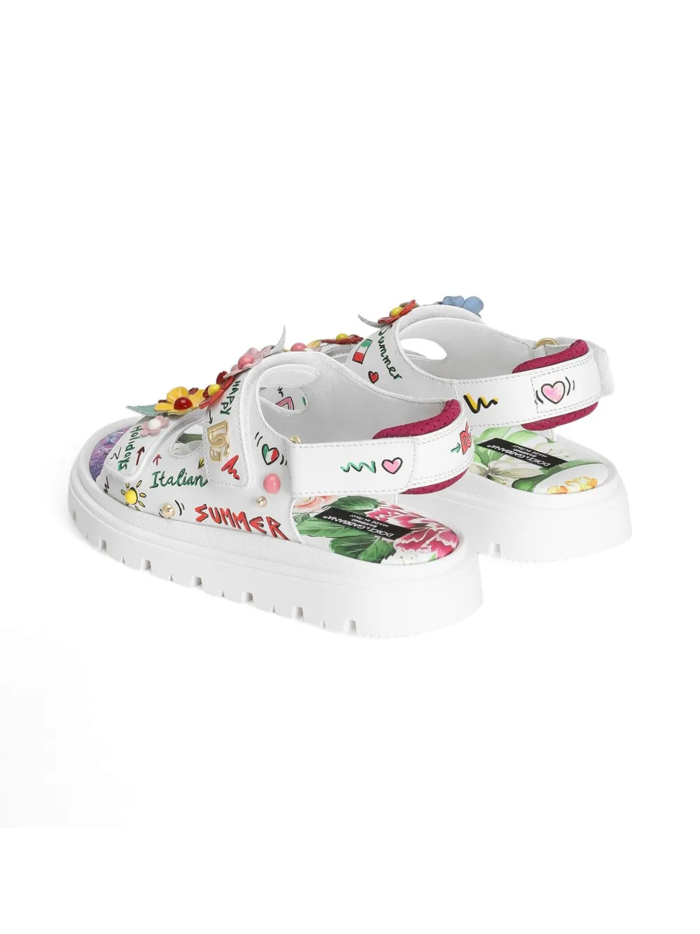 Dolce & Gabbana Kids Sandalen met logo Wit