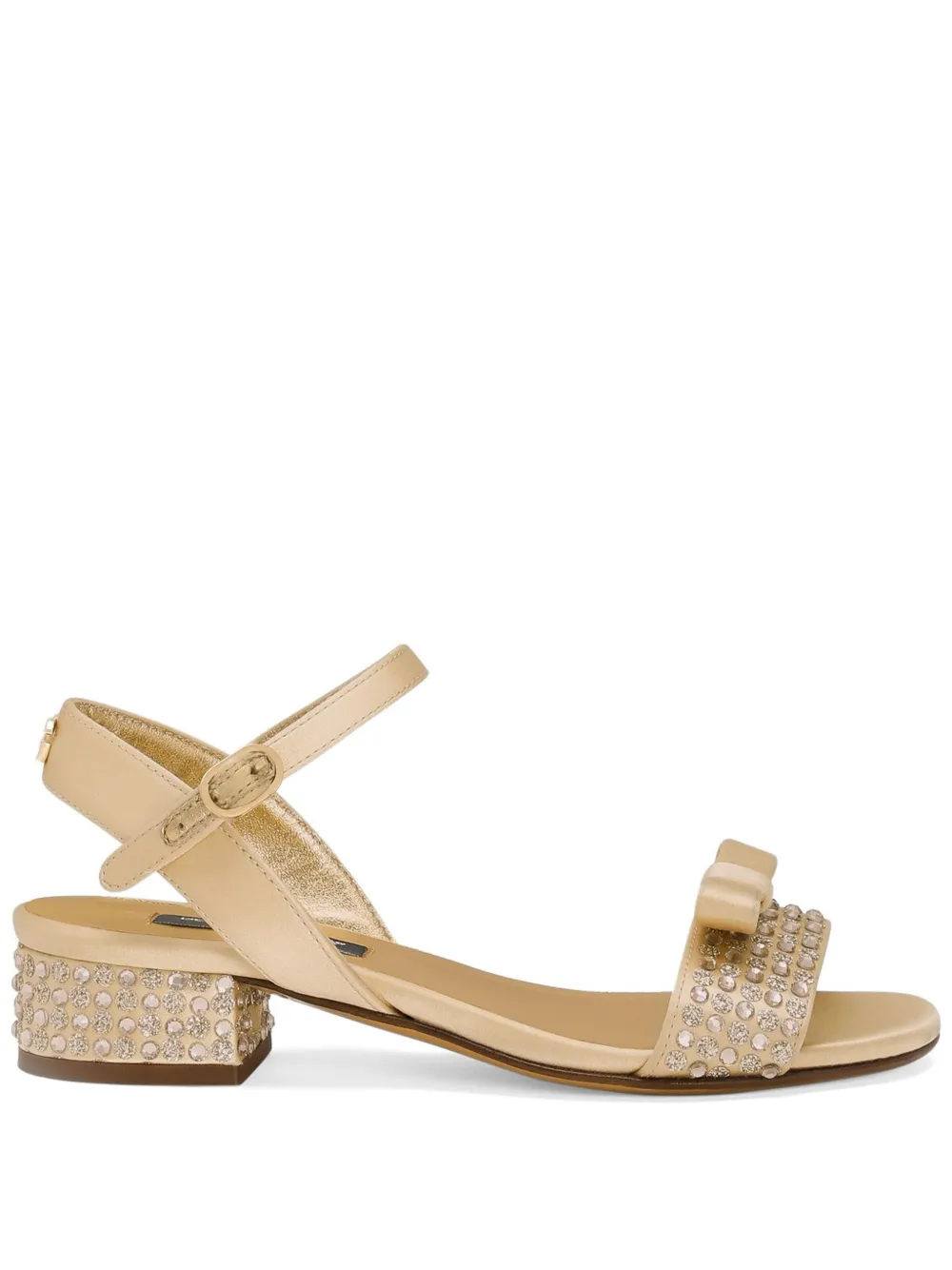 Dolce & Gabbana Kids rhinestone-embellished glitter sandals - Goud