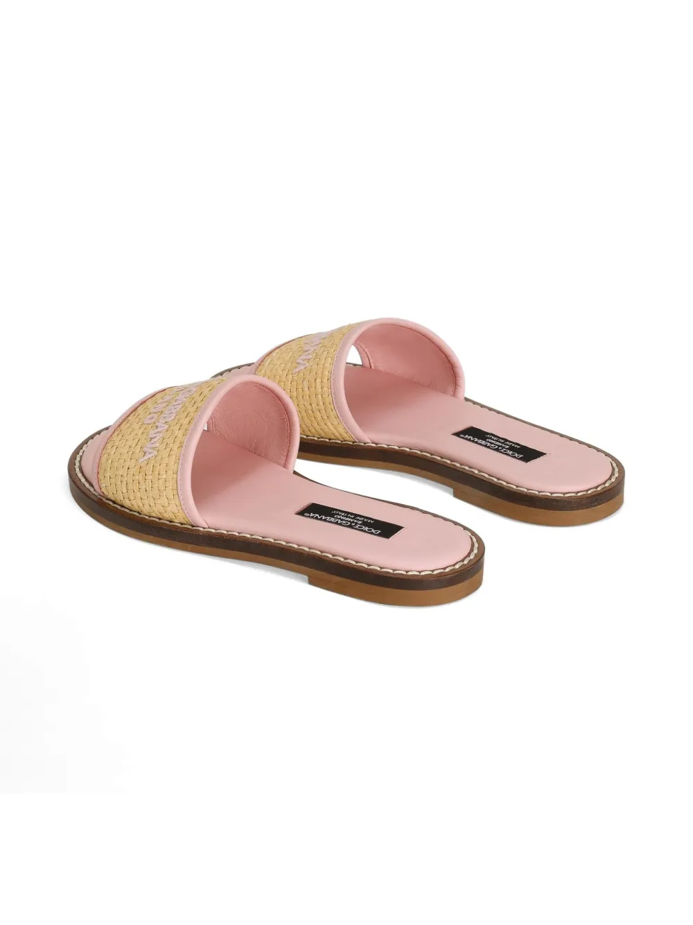 Dolce & Gabbana Kids Slippers met geborduurd logo Roze