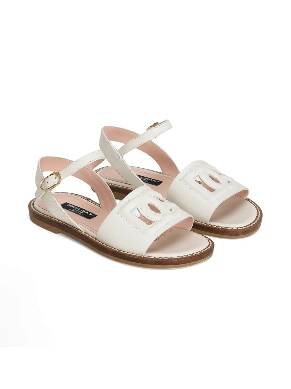 Dolce & Gabbana Kids Sandalen met logo Wit