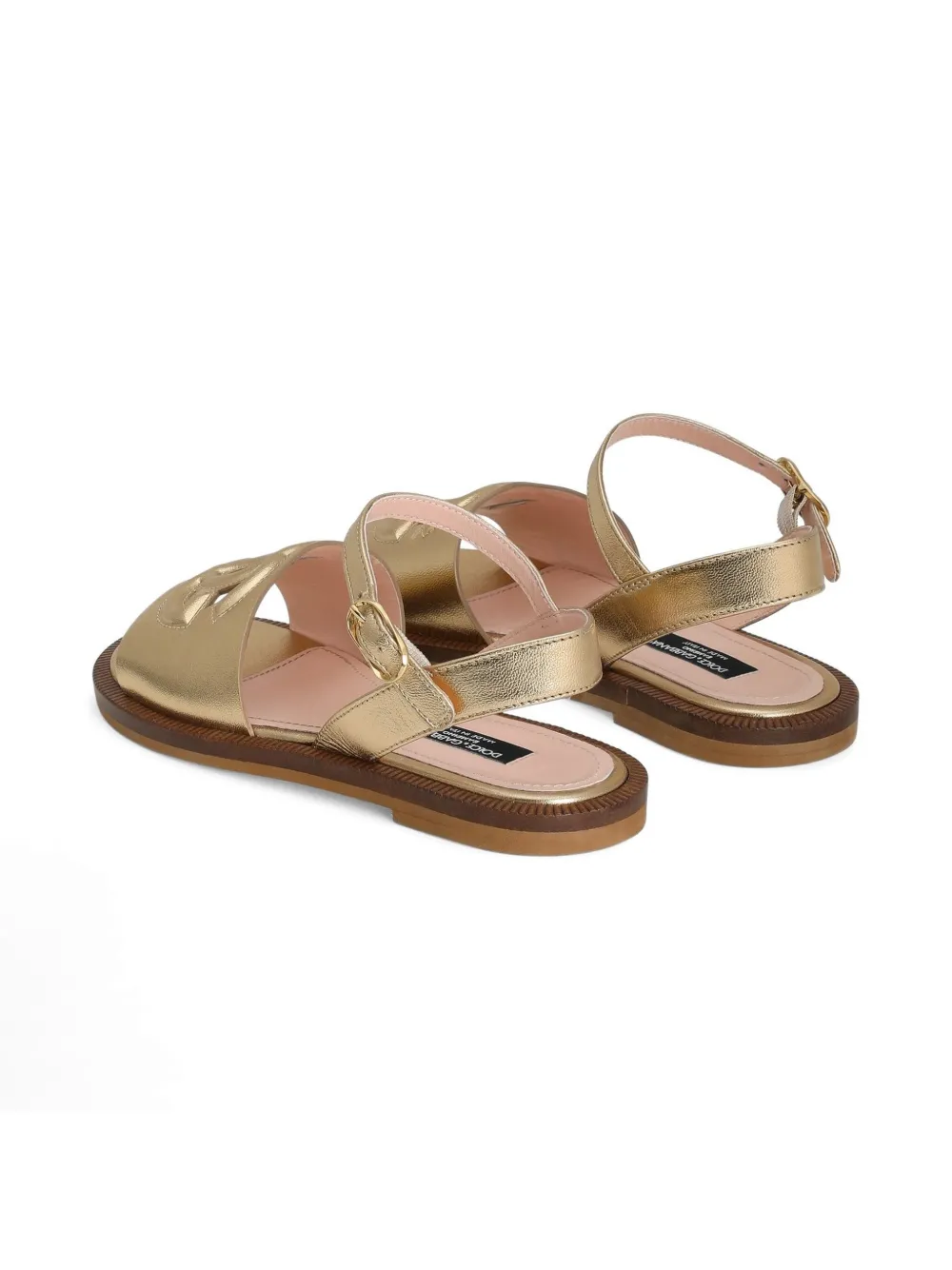 Dolce & Gabbana Kids Leren sandalen Goud