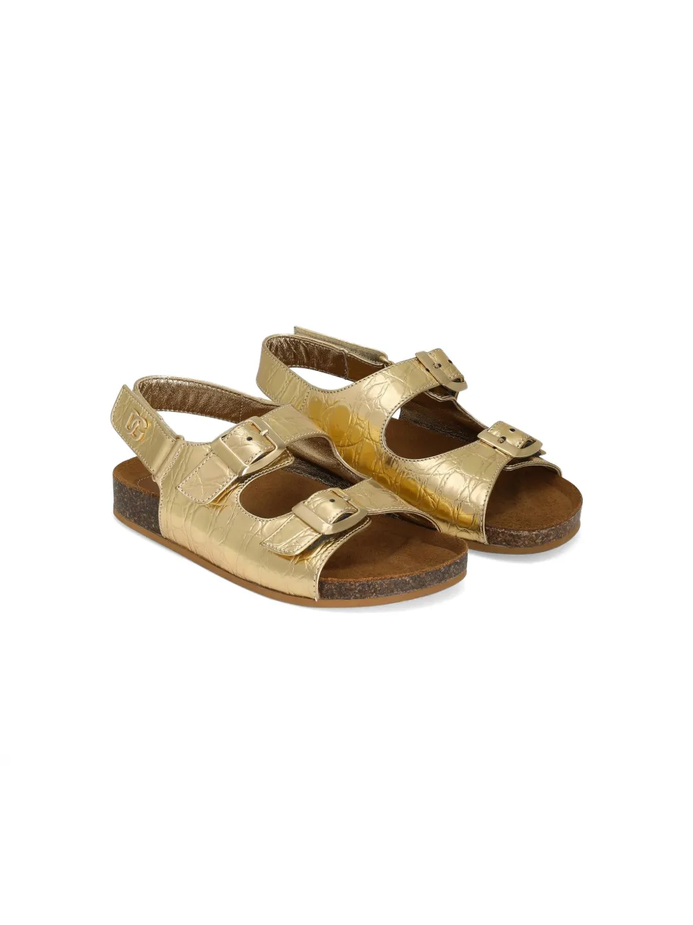 Dolce & Gabbana Kids Sandalen met logo-reliëf Goud