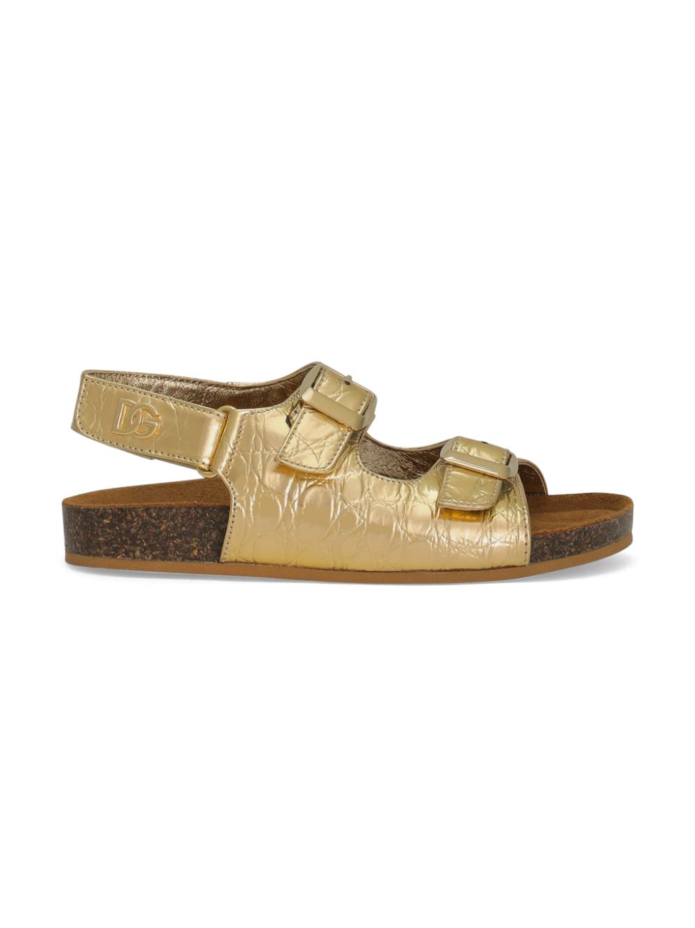 Dolce & Gabbana Kids logo-embossed sandals - Goud