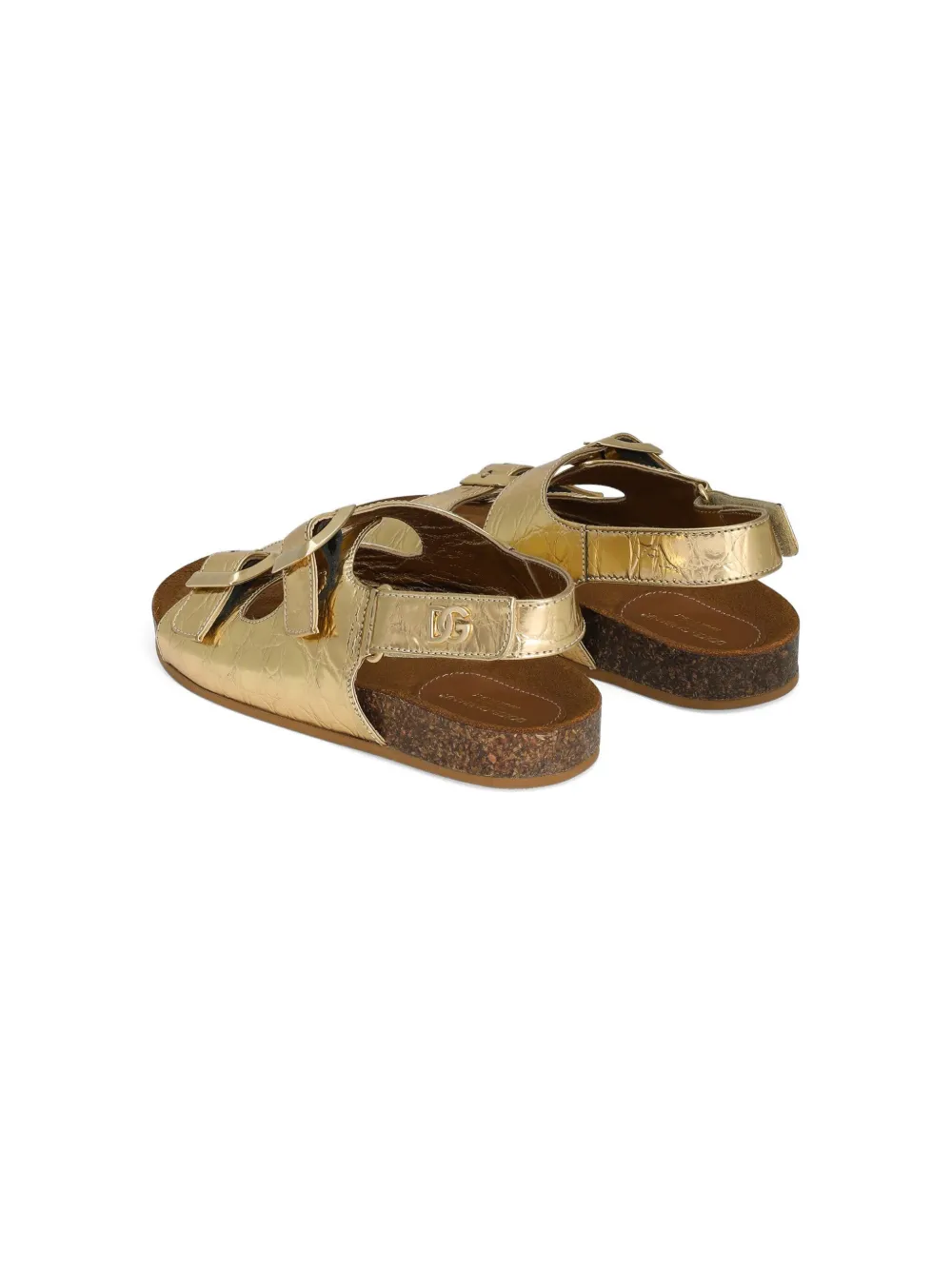 Dolce & Gabbana Kids Sandalen met logo-reliëf Goud