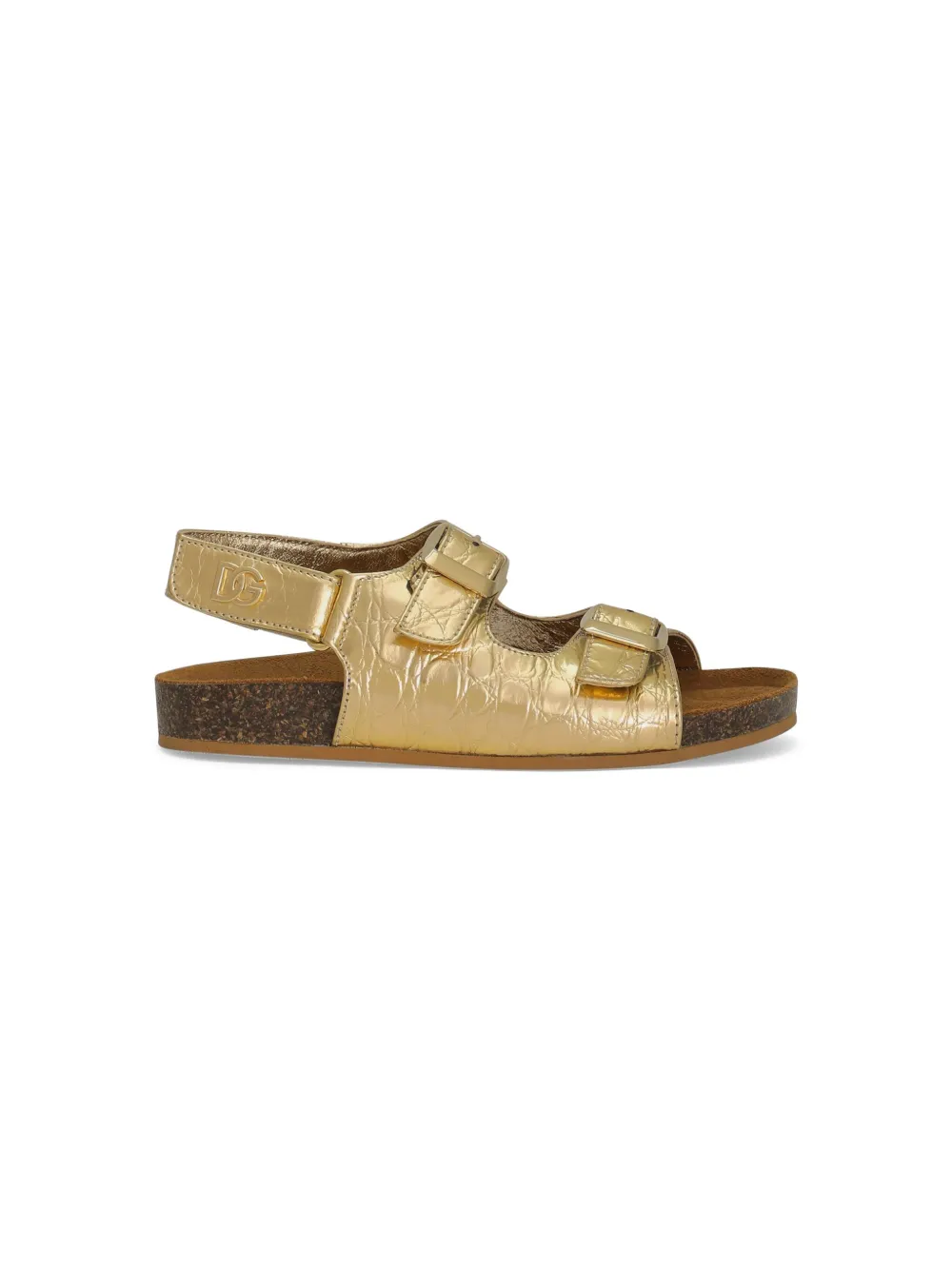 Dolce & Gabbana Kids Sandalen met logo-reliëf Goud