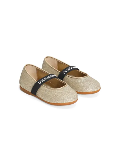 Dolce & Gabbana Kids glitter-embellished ballet flats