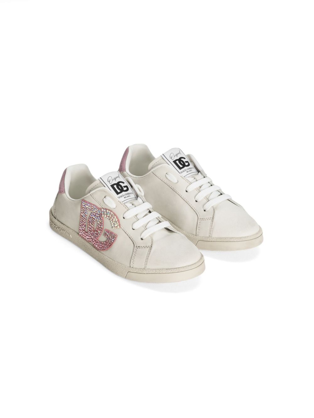 Dolce & Gabbana Kids Sneakers verfraaid met logo Beige