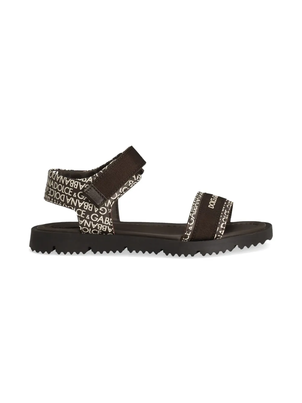 Dolce & Gabbana Kids logo-print leather sandals - Bruin