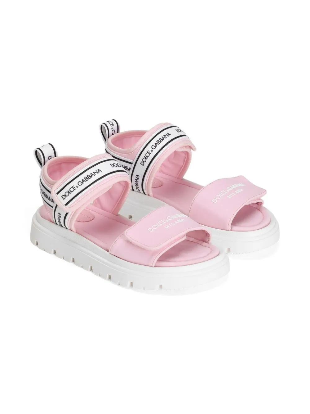 Dolce & Gabbana Kids logo-print sandals Pink