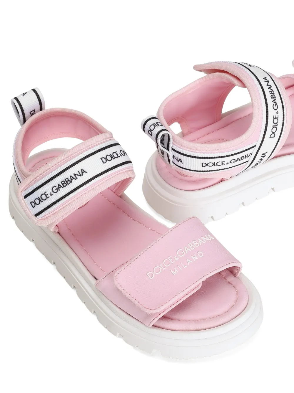 Dolce & Gabbana Kids logo-print sandals Pink