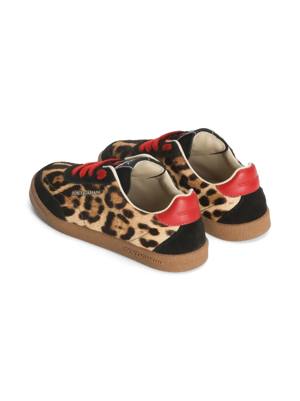 Dolce 
Gabbana Kids leopard-print trainers Neutrals