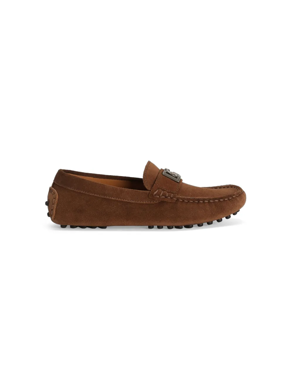 Dolce & Gabbana Kids logo-plaque loafers Brown