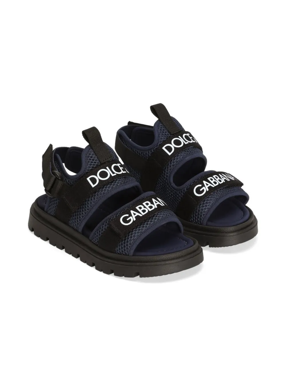 Dolce & Gabbana Kids Sandalen met logoprint Blauw