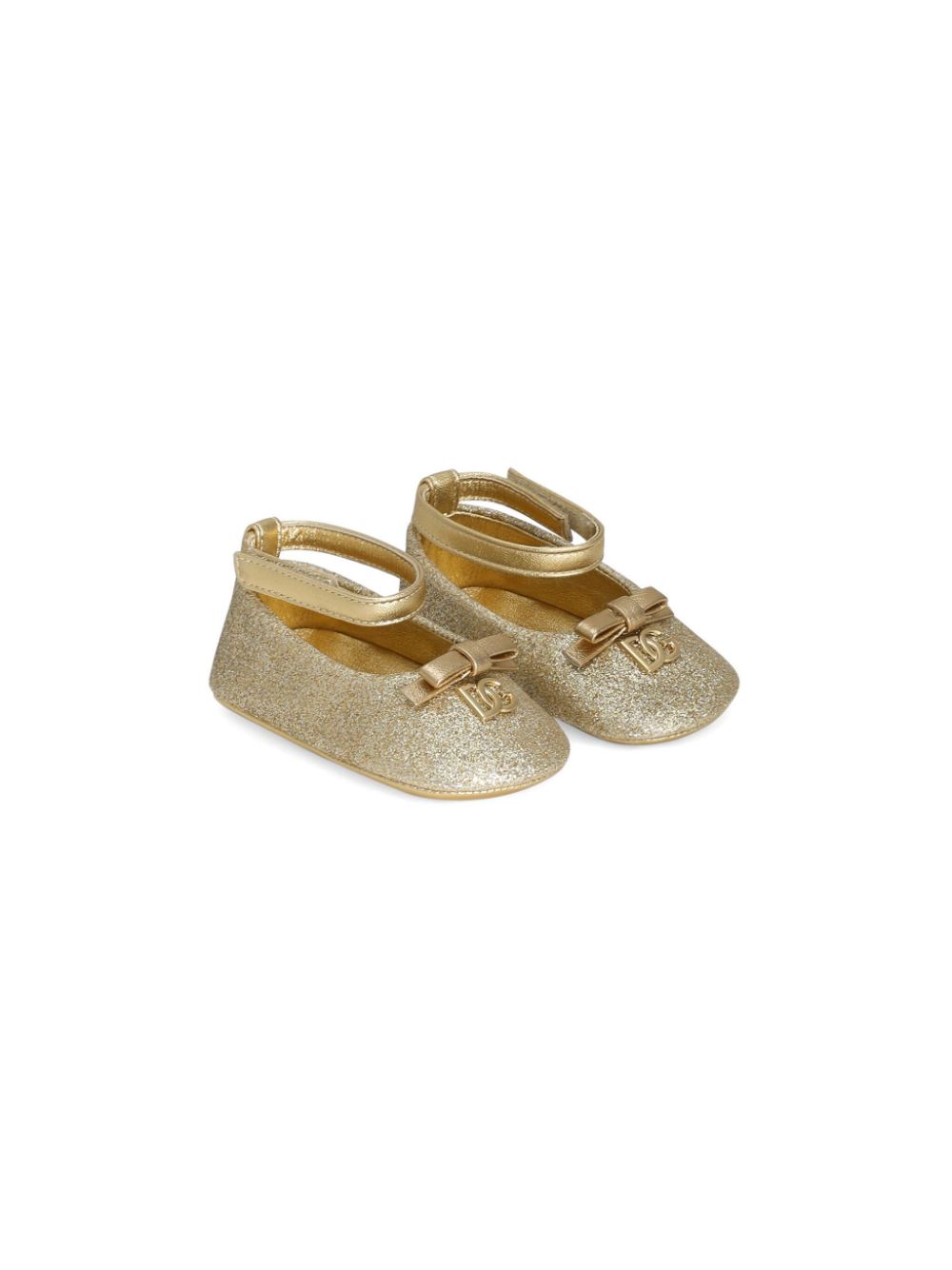 Dolce & Gabbana Kids Ballerina's met DG-plakkaat Goud