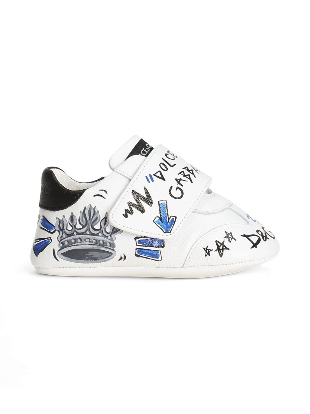 Dolce & Gabbana Kids printed lambskin sneakers - Wit