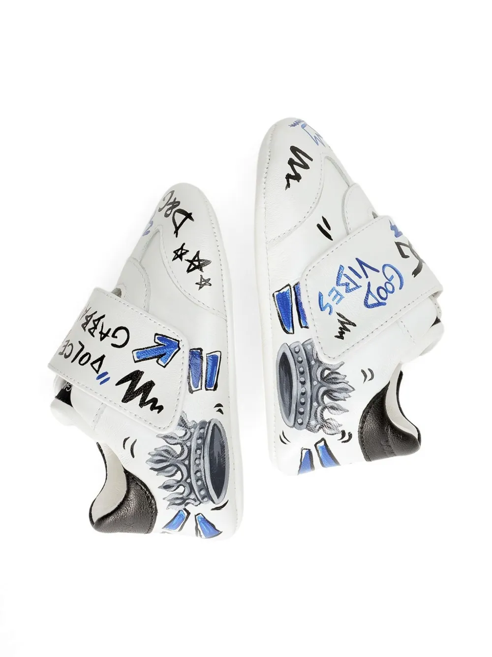 Dolce & Gabbana Kids printed lambskin sneakers White