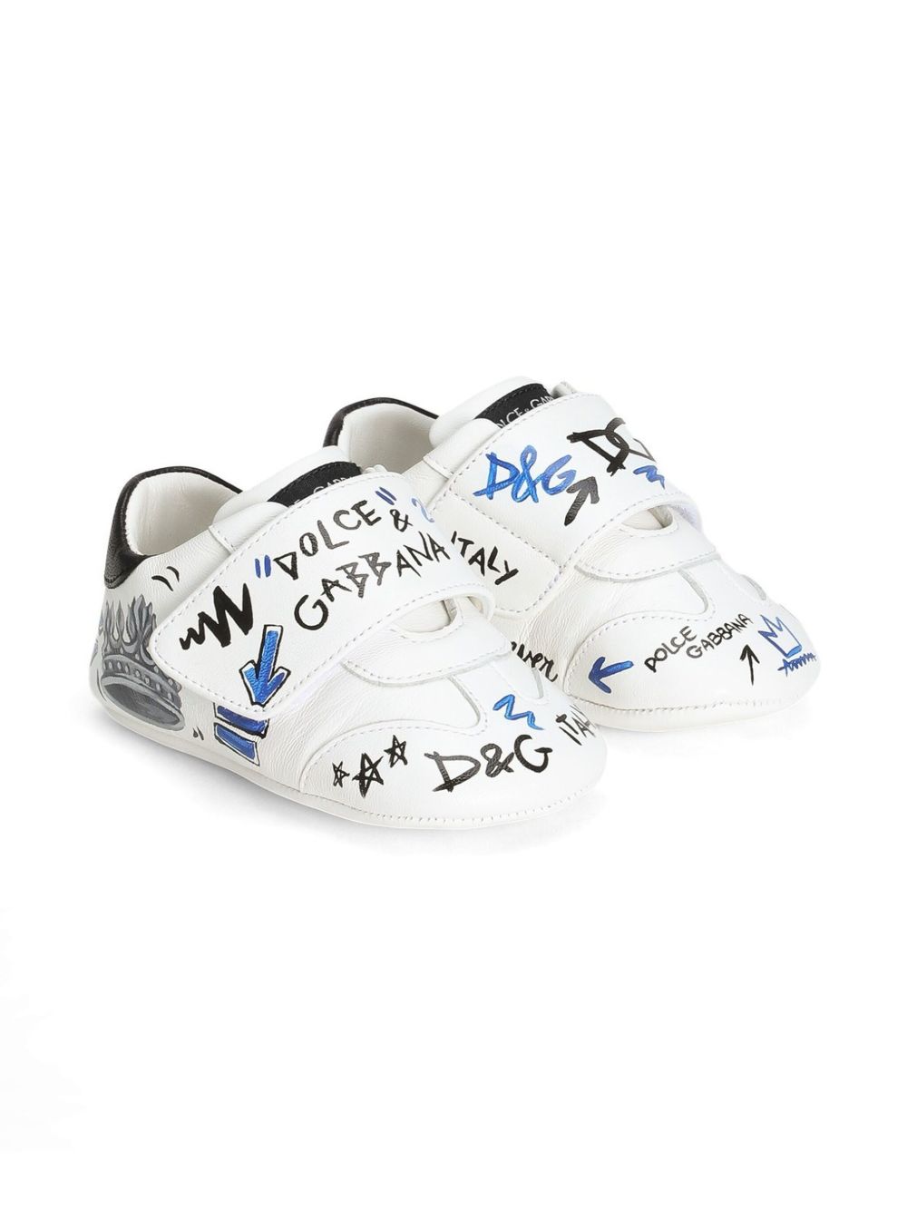 Dolce & Gabbana Kids printed lambskin sneakers Wit