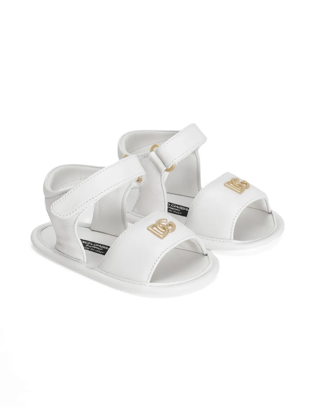 Dolce & Gabbana Kids logo-plaque sandals White